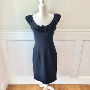 Rebecca Taylor Wool Blend Sheath Dress Navy Blue 6